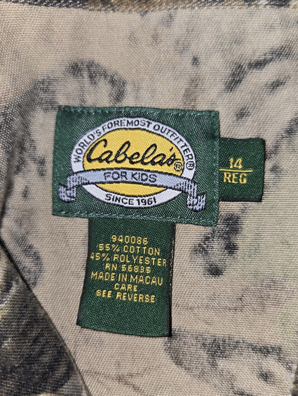 Cabela's Seclusion 3D Camo Long Sleeve Hunting Shirt Youth Size 14Reg - Picture 3 of 7